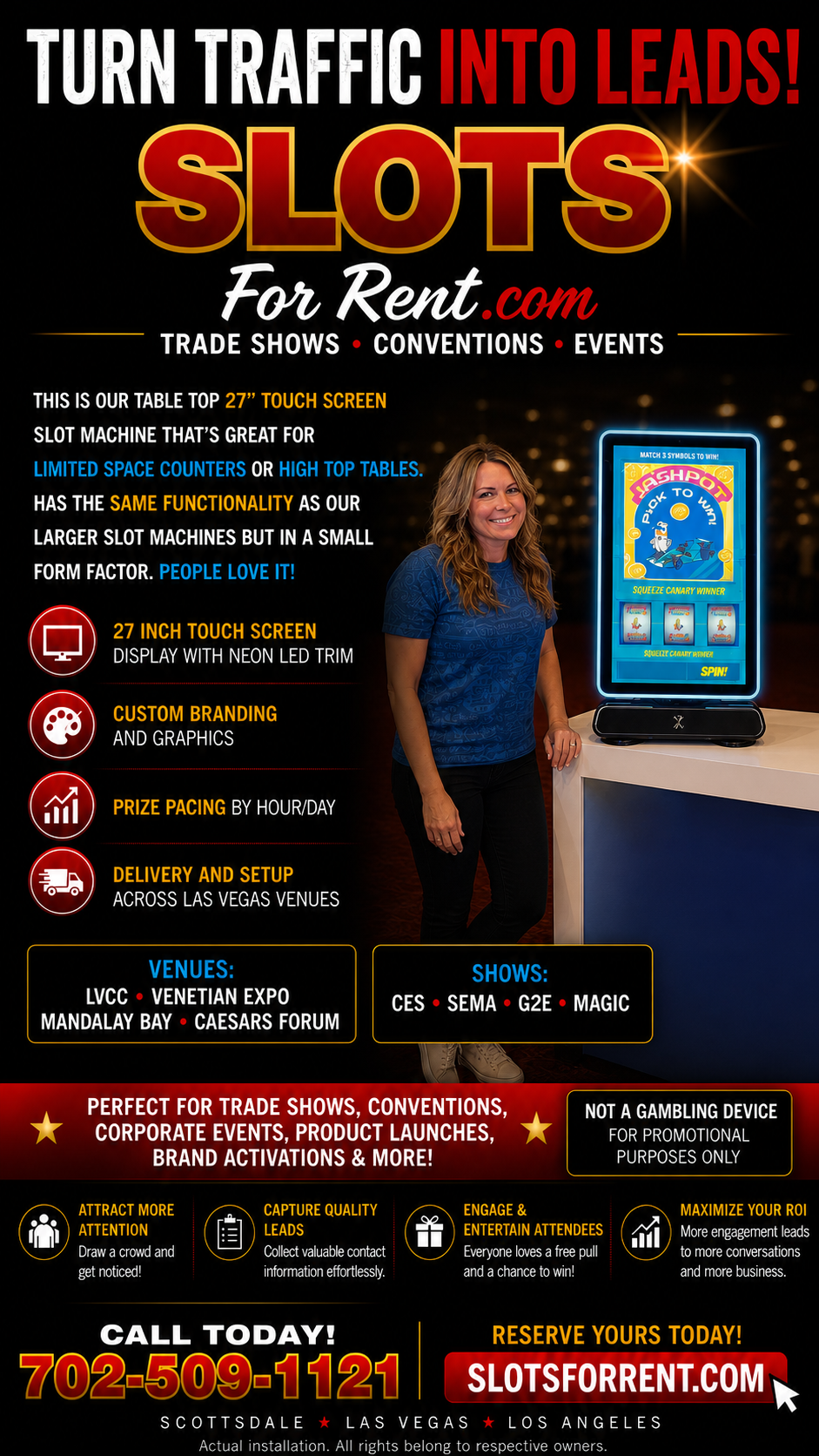 27 inch touchscreen countertop promotional slot machine