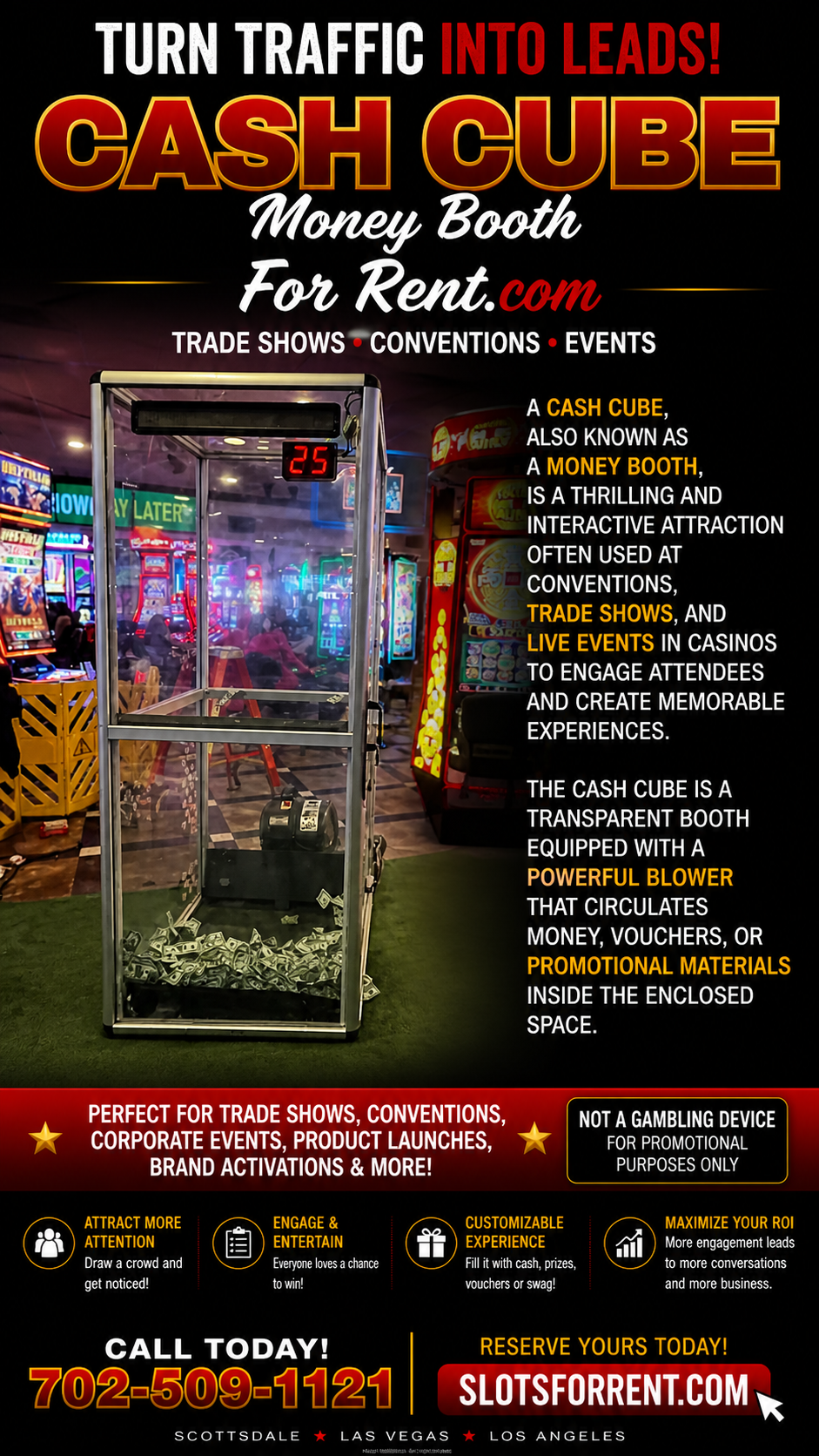 Cash cube money booth rental for promotional events
