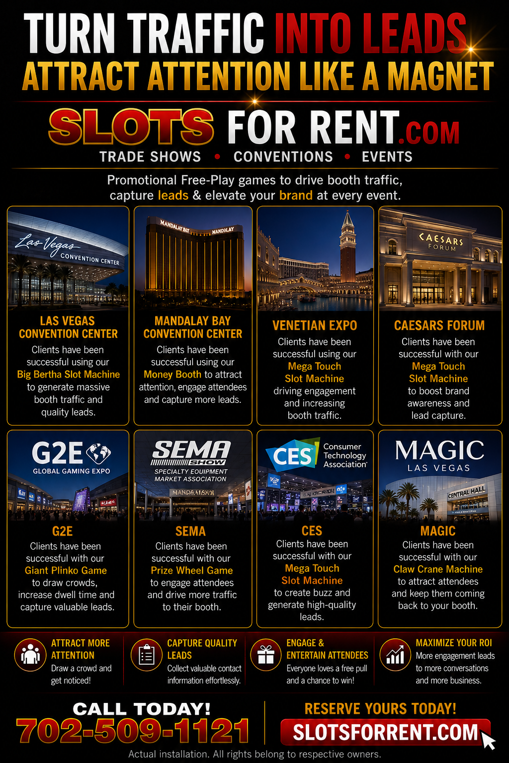 Las Vegas trade show venues promotional game rental list
